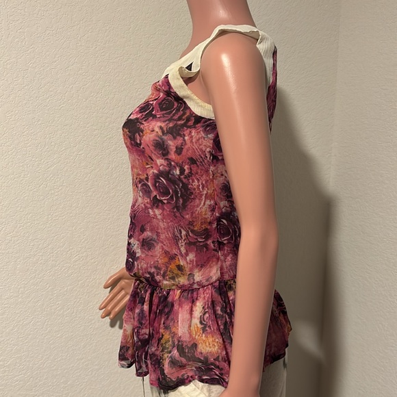 Yep me Purple/Pink Floral Print Blouse (S) - Picture 2 of 4